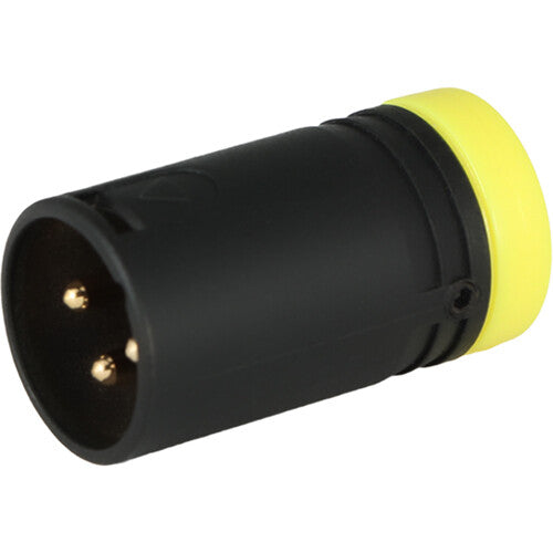 Cable Techniques Low-Profile Right-Angle XLR 3-Pin Male Connector (Standard Outlet, B-Shell, Yellow Cap)
