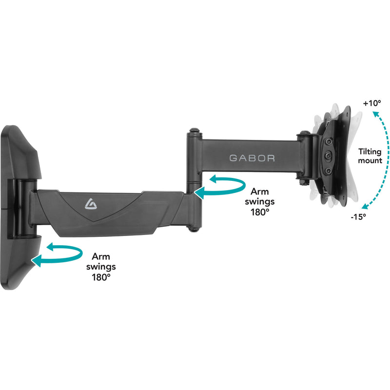 Gabor FSM-N Full-Swing Nano Wall Mount for 10 to 30" Displays