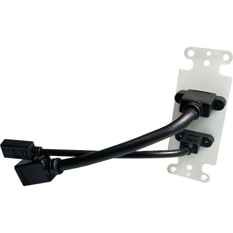 Comprehensive HDMI and USB Type-C Pigtail Wall Plate (White)