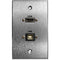 Comprehensive HDMI and USB Type-B Pigtail Pass-Through Wall Plate (Aluminum)