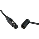 Cable Techniques Straight XLR Female to Low-Profile Right-Angle XLR Male Stage & Studio Mic Cable (Black Ring/Cap, 50')