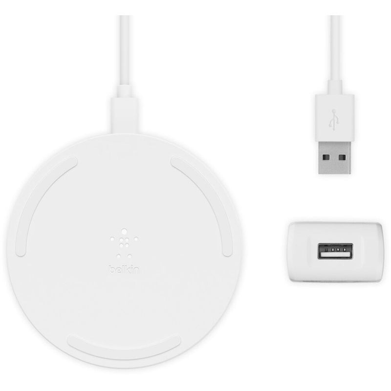 Belkin BOOST CHARGE 15W Wireless Charging Pad with 24W QC 3.0 Charger (White)