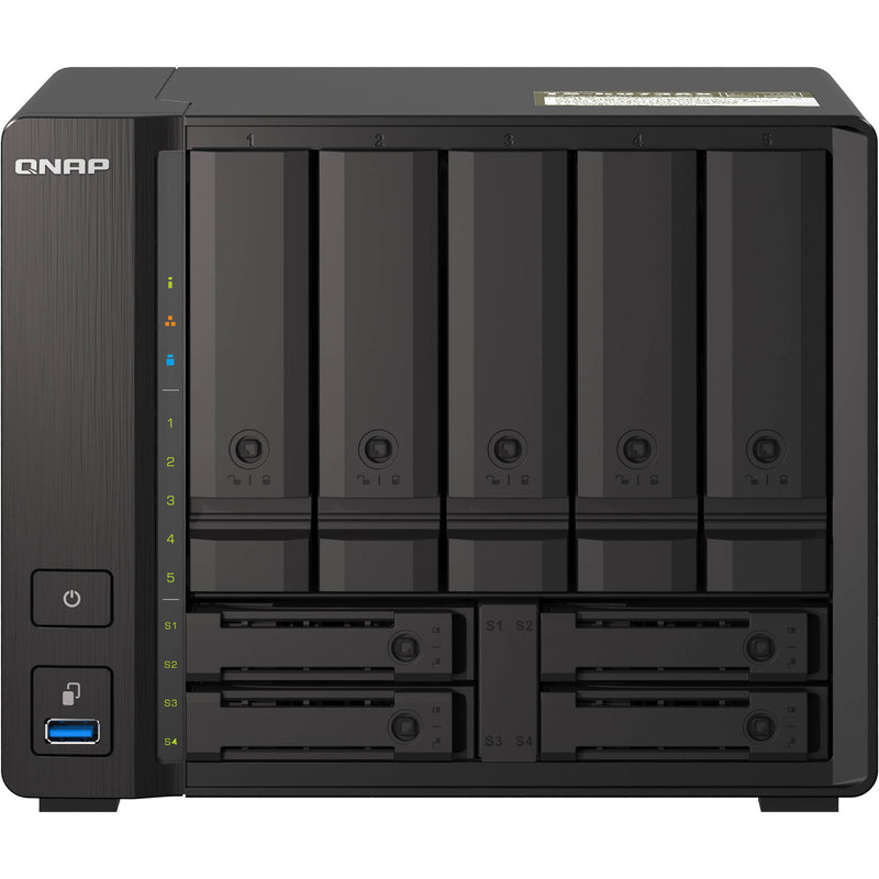 QNAP 9-Bay Desktop NasAmd Ryzen V1500B 4C 8T 2.2Ghz8Gb Ddr4 Sodimm5 X 2.5"/3.5" Sata 6Gbps + 2 X 2.5" U.