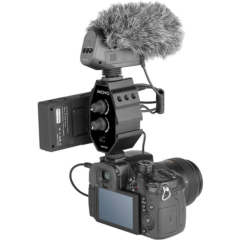 Movo Photo AM100 2-Channel TRS 3.5mm Microphone Audio Mixer