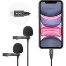 Movo Photo iLav-DUO Dual Digital Omnidirectional Lavalier Microphone with Lightning Connector
