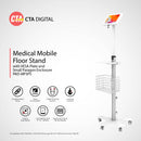CTA Digital Medical Mobile Floor Stand with VESA Plate and Small Paragon Enclosure for Tablets (White)
