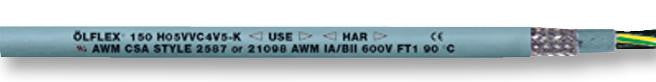 LAPP KABEL 0015704 Multicore Screened Cable, &Ouml;lflex&reg; CY, Per M, Grey, 4 Core, 18 AWG, 1 mm&sup2;