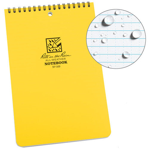 Rite in the Rain Top Spiral Notebook (Yellow, 6 x 9")