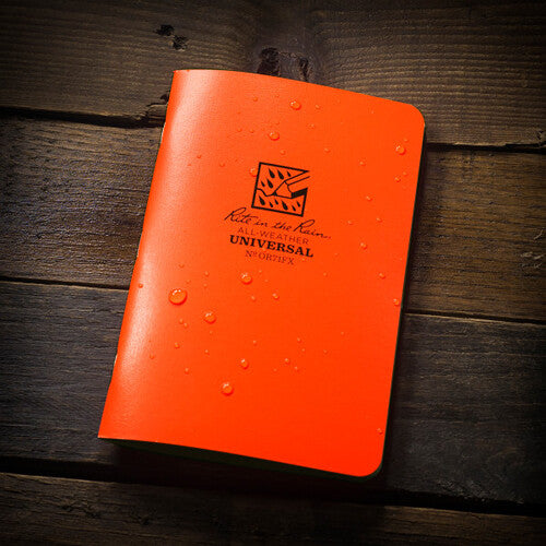 Rite in the Rain Stapled Notebooks (3-Pack, Orange, 4.6 x 7")