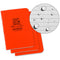 Rite in The Rain 3-Pack of Universal Stapled 3.25 x 5.63" Mini Notebooks (Orange)
