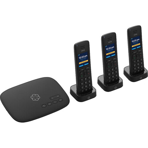 Ooma Telo 2 VoIP Phone System with 3 HD3 Handsets (Black)