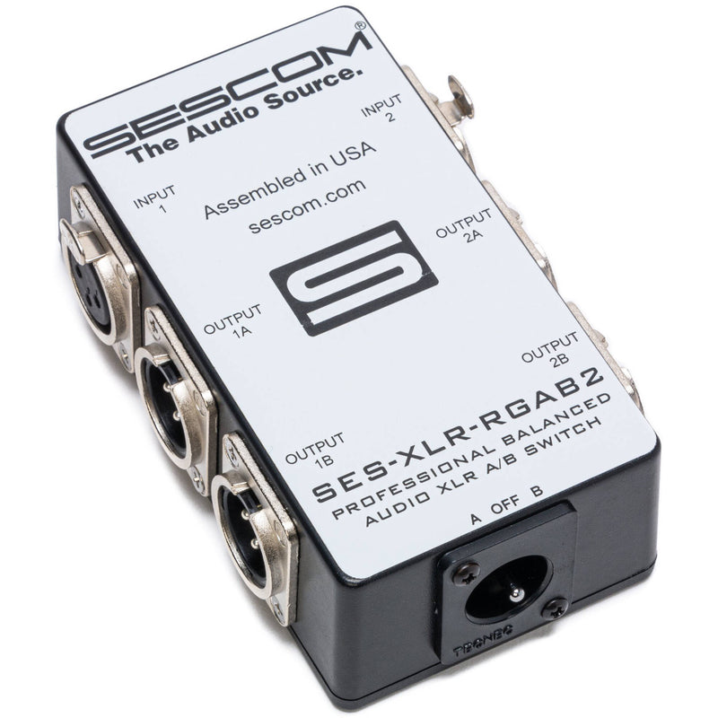 Sescom 2-Channel Balanced Passive XLR A/B Stereo Audio Switch