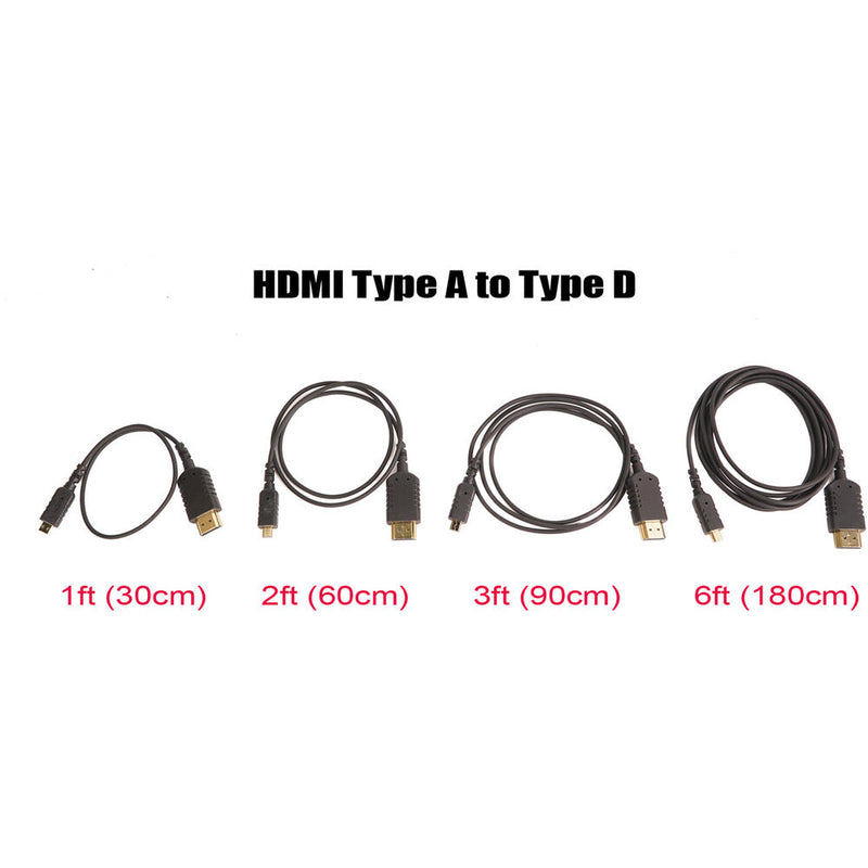 CAME-TV Ultra-Thin Micro-HDMI to HDMI Cable (2')
