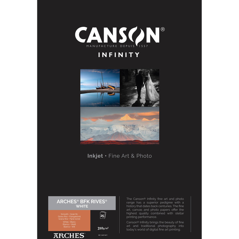 Canson Infinity ARCHES BFK Rives White Photo Paper (11 x 17", 25 Sheets)