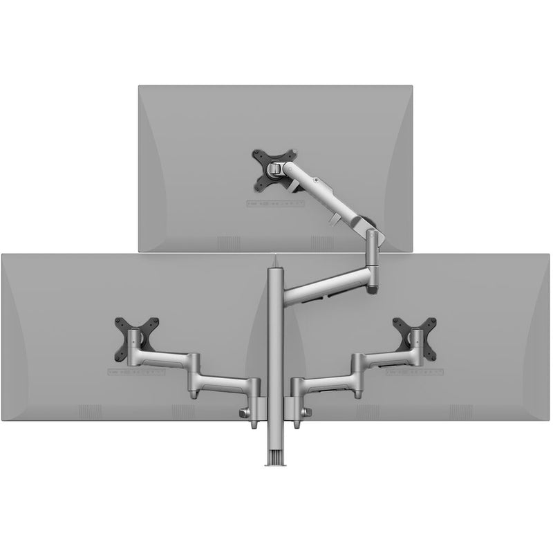 Atdec Triple-Monitor Arm Pyramid Desk Mount for Flat And Curved Monitors Up to 32"