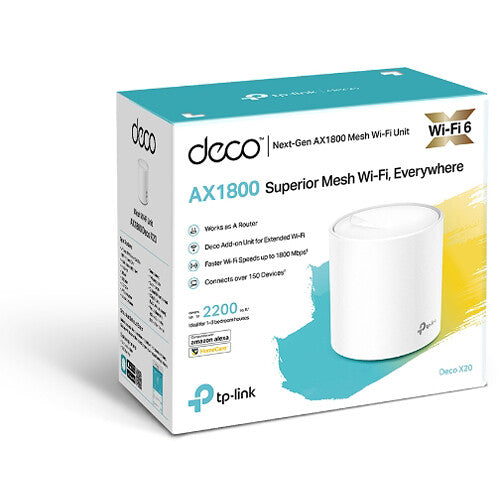 TP-Link Deco X20 AX1800 Wireless Dual-Band Gigabit Mesh Wi-Fi System (1-Pack)