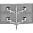 Atdec AWMS-4-4675-H-S Quad-Monitor Desk Mount Bundle (Silver)