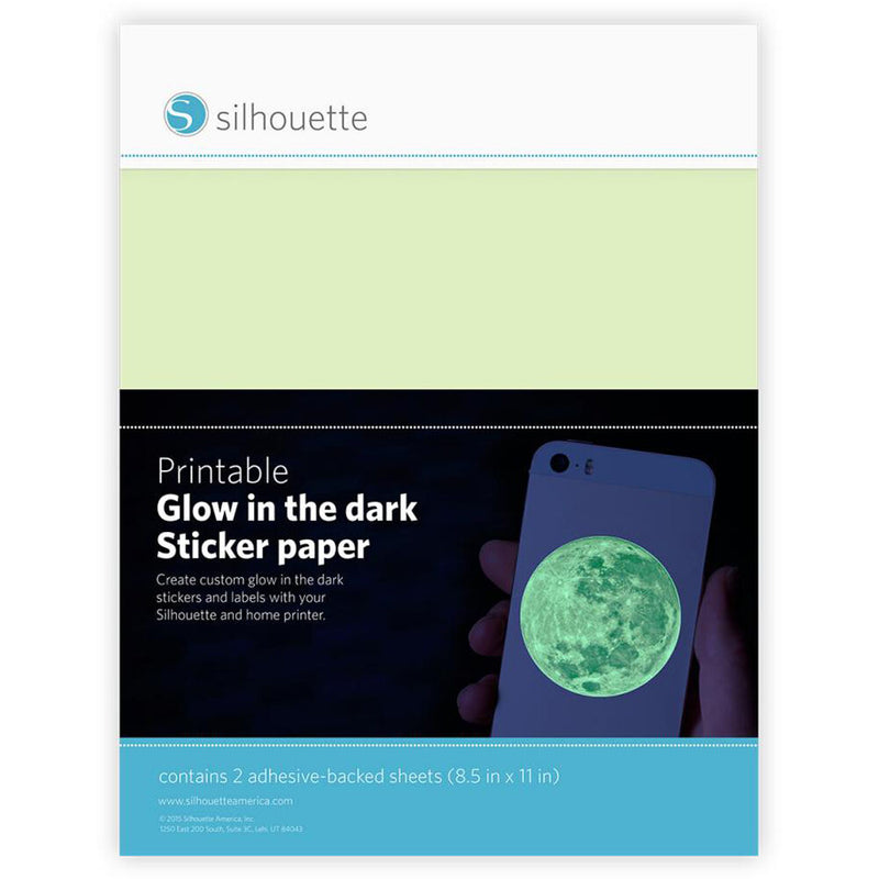 Silhouette Printable Glow-in-the-Dark Sticker Paper (8.5 x 11", 2 Sheets)