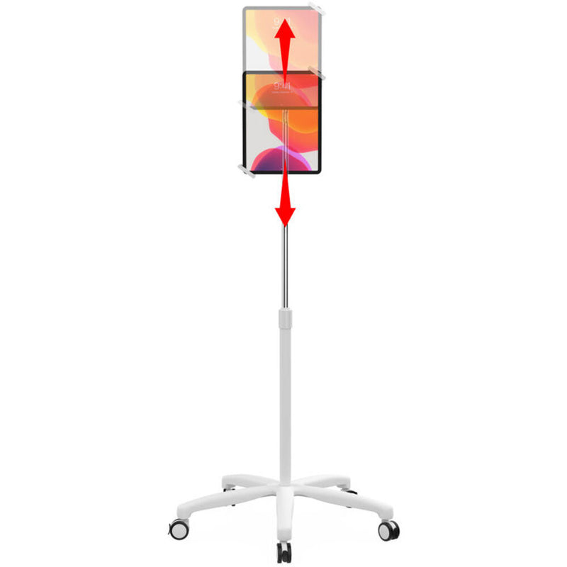 CTA Digital Heavy-Duty Security Gooseneck Floor Stand for 7-13" Tablets (White)