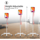 CTA Digital Heavy-Duty Security Gooseneck Floor Stand for 7-13" Tablets (White)