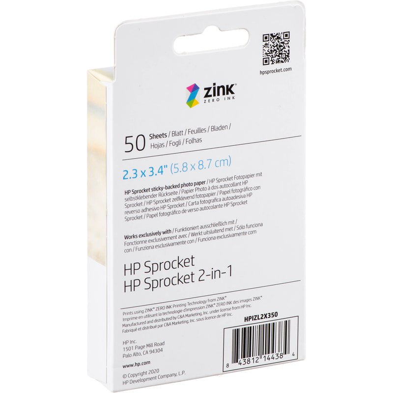 HP Papier photo HP Sprocket (50 feuilles, 5 x 7,6 cm