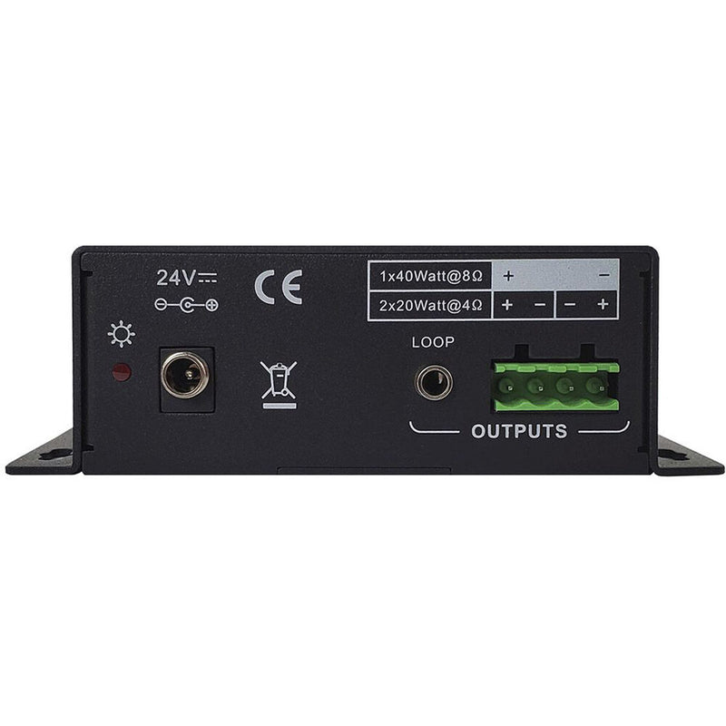 BZBGear 2-Channel 40W Compact Stereo/Mono Audio Amplifier with 3 Inputs