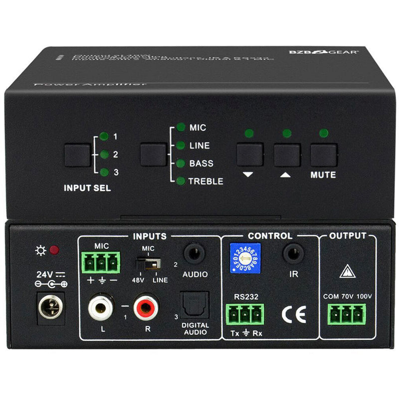 BZBGear 40W/70V 2-Channel Stereo/Mono Audio Amplifier