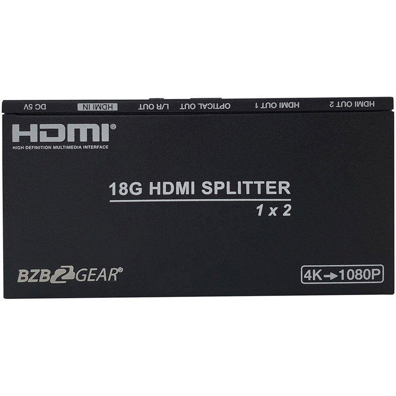 BZBGear 1x2 UHD 4K60 HDMI Splitter/Downscaler with Audio De-Embedding