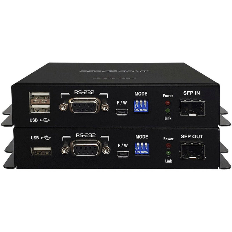 BZBGear 4K HDMI USB KVM Extender Kit over Fiber with HDR, 2-Way IR & RS-232