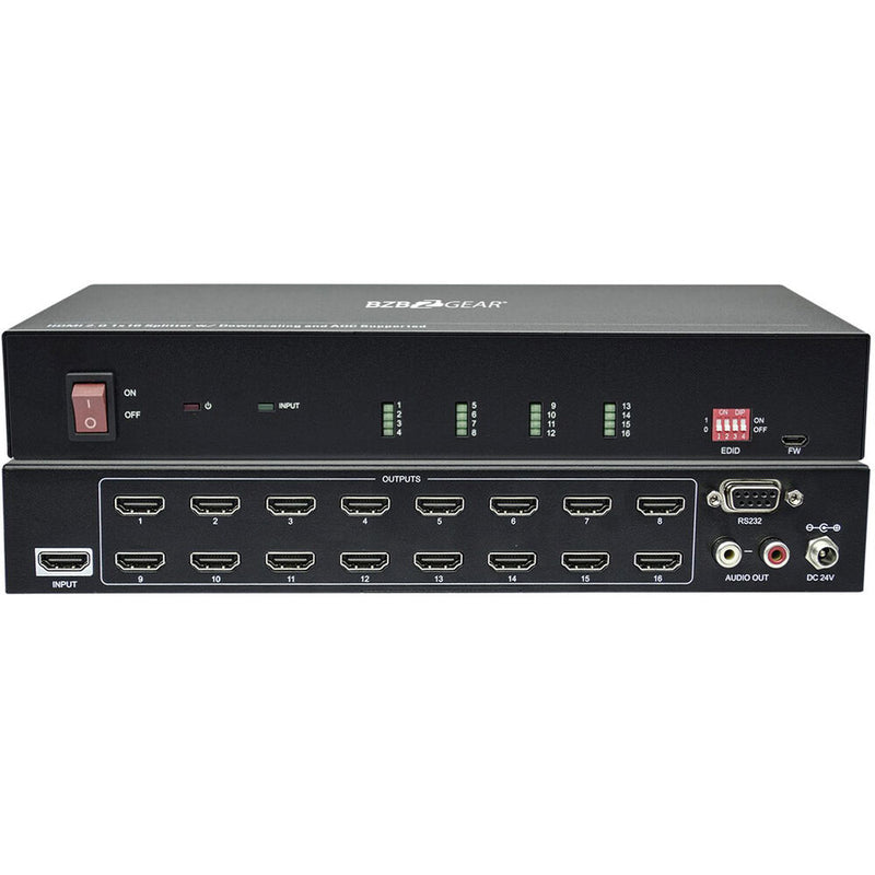 BZBGear 1x16 HDMI 2.0 Splitter with Downscaling and AOC Supported
