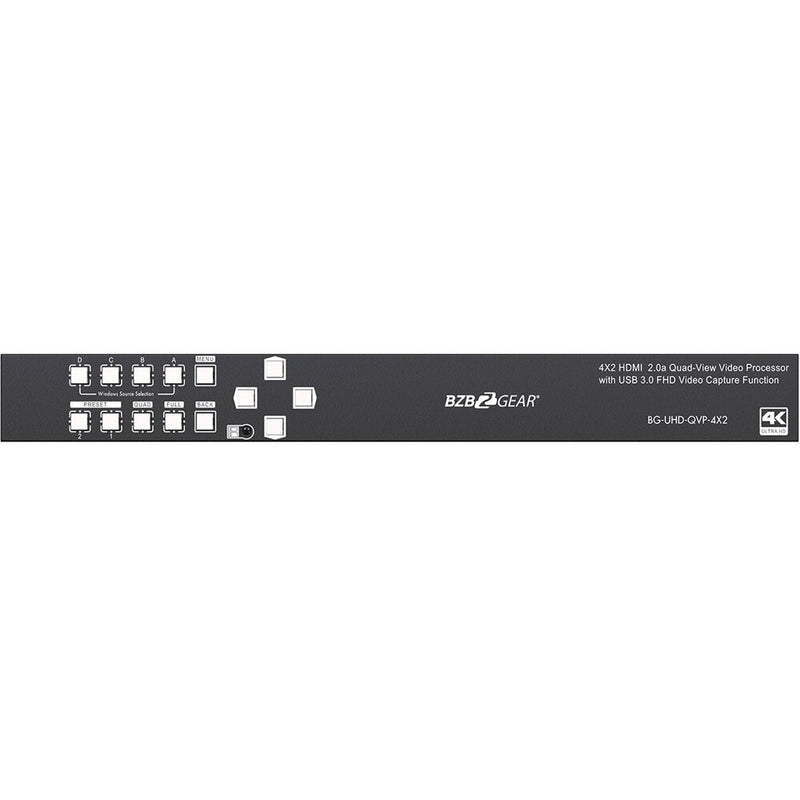 BZBGear 4x2 4K/UHD Quad-View/Multiviewer Switcher/Scaler with USB Capture