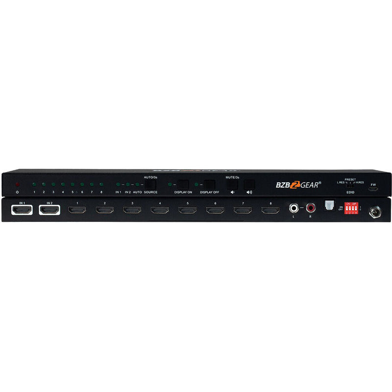 BZBGear 8-Port HDMI 4K 18Gbps 60Hz Splitter/Distribution Amplifier with CEC Turn On/Off TV