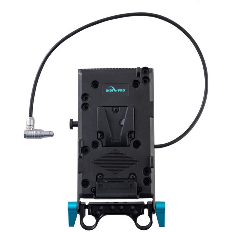 IndiPRO Tools V-Mount Battery Plate with 15mm Rod Mount for RED KOMODO (Dual D-Tap Outputs)