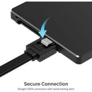 Sabrent 1.7' SATA III Data Cable with Locking Latch 3-Pack (Straight, Black)