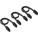 Sabrent 1.7' SATA III Data Cable with Locking Latch 3-Pack (Straight, Black)