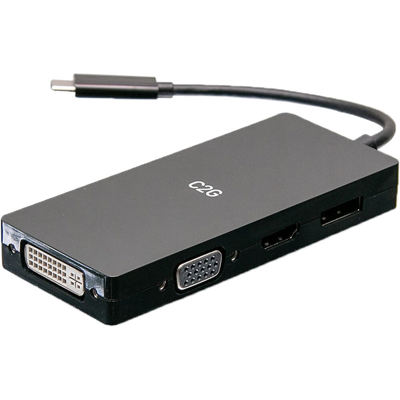 C2G USB-C 4-in-1 Video Adapter with HDMI, DisplayPort, DVI, & VGA