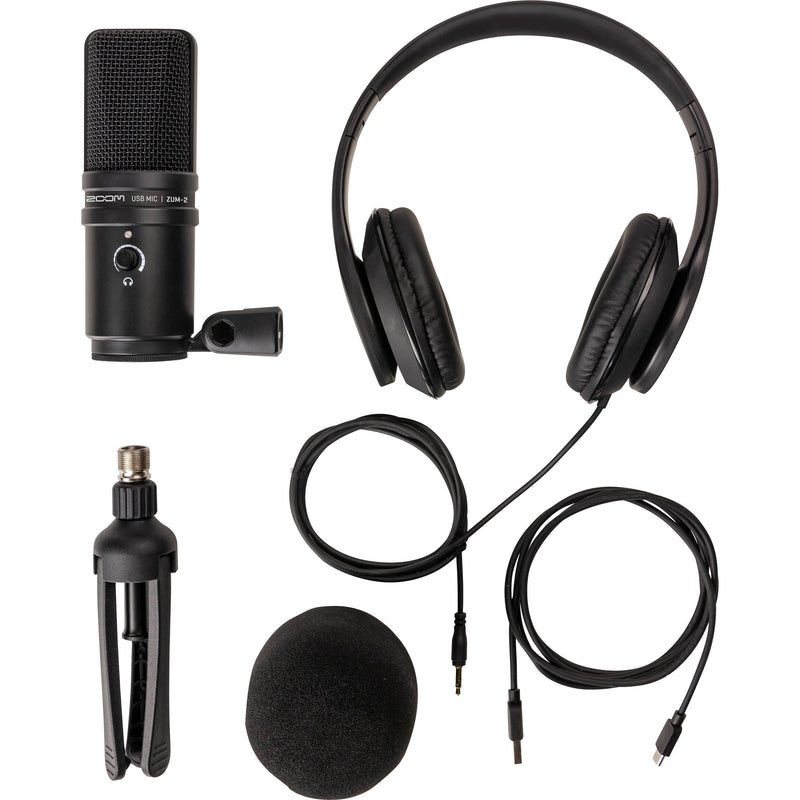 Zoom ZUM-2 Podcast Mic Pack with ZUM-2 Mic, Headphones, Desktop Stand, Cable & Windscreen