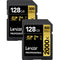 Lexar 128GB Professional 2000x UHS-II SDXC Memory Card (2-Pack)