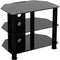 AVF Group Classic Corner Glass TV Stand (Black Frame, Black Glass)