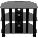 AVF Group Classic Corner Glass TV Stand (Black Frame, Black Glass)