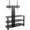 Avf Group Classic Corner Glass Pedestal TV Stand for 32 to 60" TVs (Black with Black Glass)