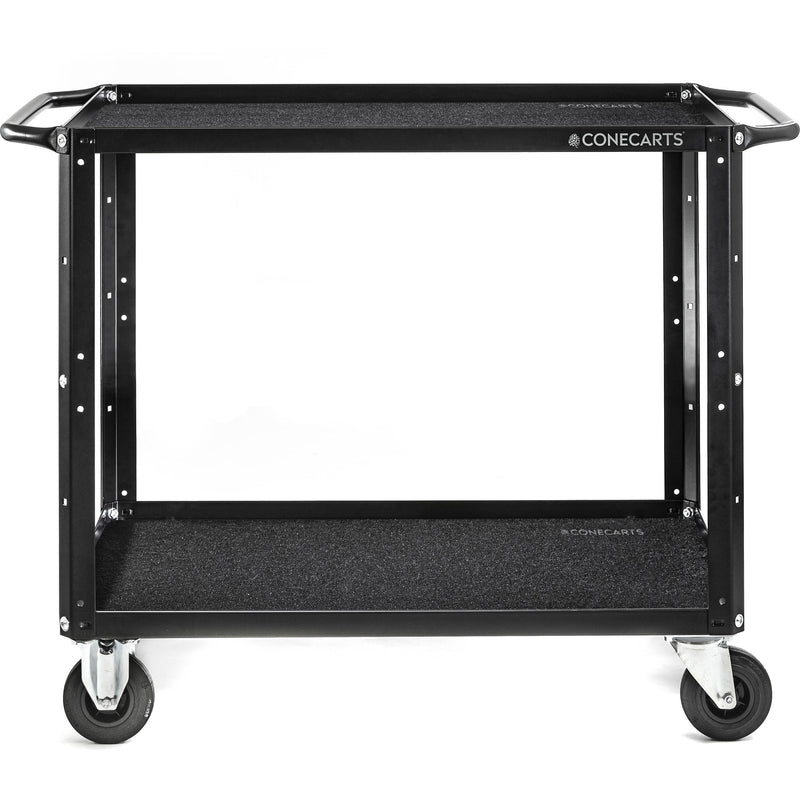 ConeCarts 1-Series Large 2-Shelf Cart with Black Moquette