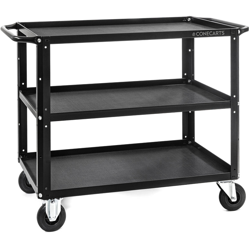 ConeCarts 1-Series Large 3-Shelf Cart with Rubber Mat