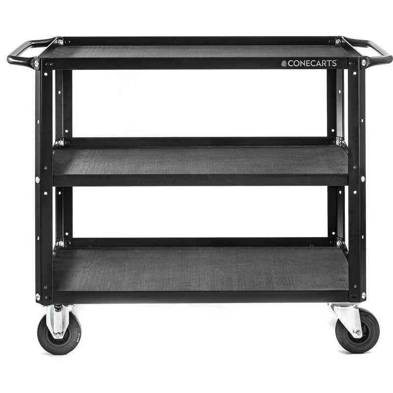ConeCarts 1-Series Large 3-Shelf Cart with Rubber Mat