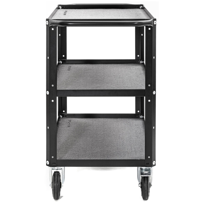 ConeCarts 1-Series Small 3-Shelf Cart with Gray Moquette