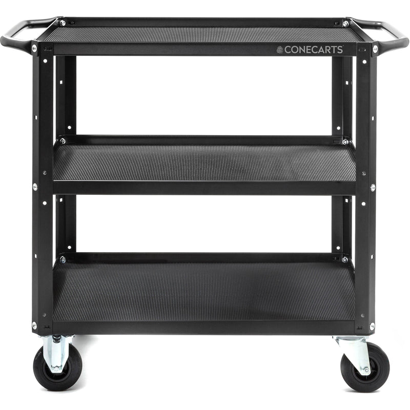 ConeCarts 1-Series Small 3-Shelf Cart with Rubber Mat