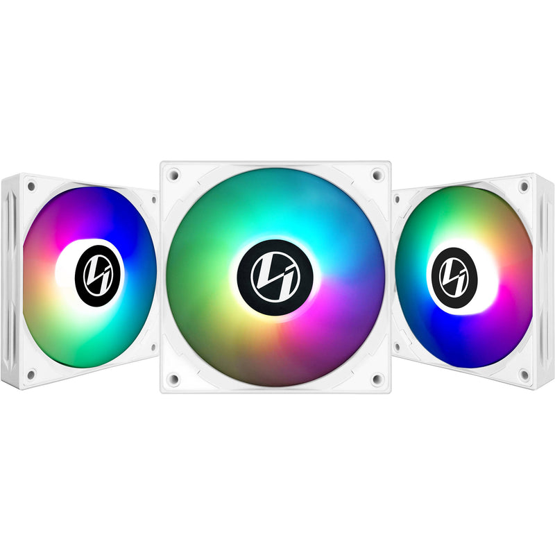 Lian Li ST120-3W ARGB 120mm PWM Fan (White, 3-Pack with Controller)