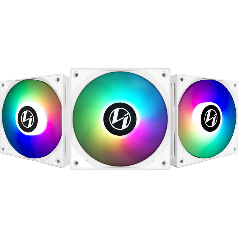 Lian Li ST120-3W ARGB 120mm PWM Fan (White, 3-Pack with Controller)