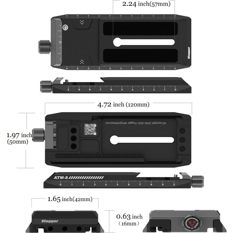 ANDYCINE Arca-Compatible Quick Release Clamp & Manfrotto Plate with 1/4"-20 Holes