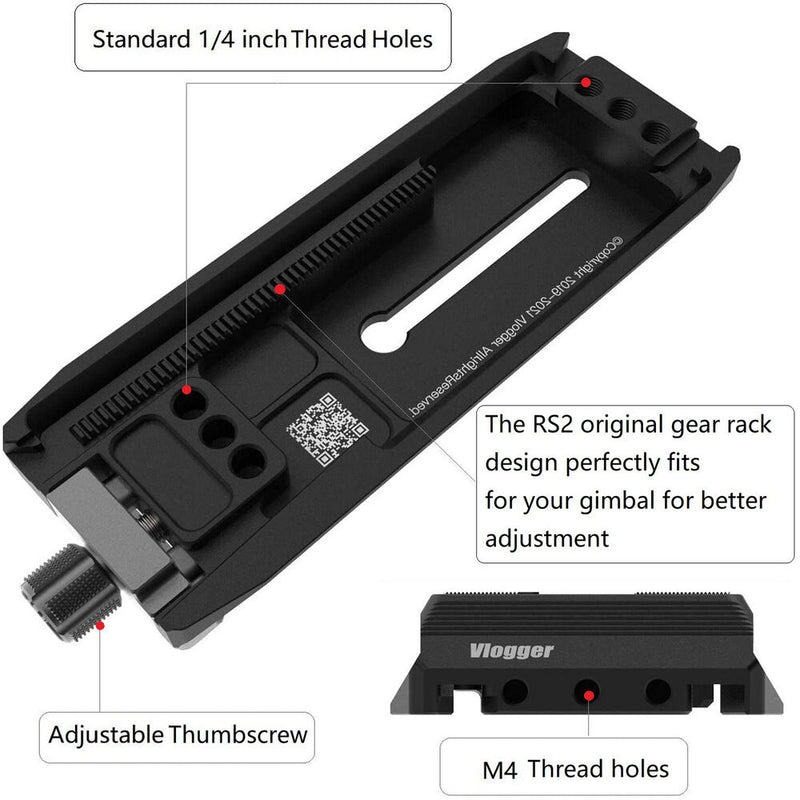 ANDYCINE Arca-Compatible Quick Release Clamp & Manfrotto Plate with 1/4"-20 Holes